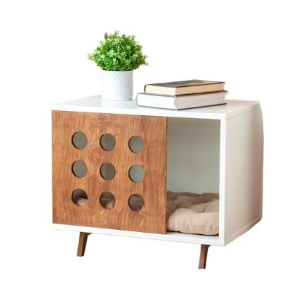 Picture of  Meraj Furniture  Cabin OO white pet house, modern cat house, modern dog house, dog bed, wooden pet house, wooden dog kernel