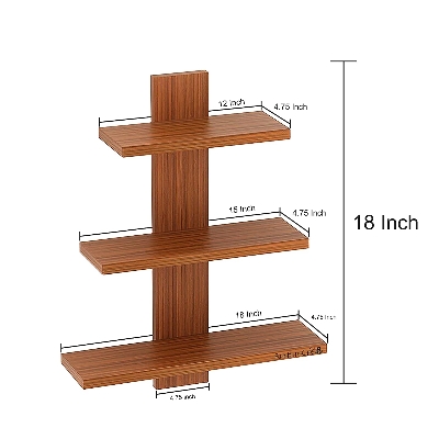 Picture of  Meraj Furniture  3Tiers Wall Shelves For Home Decor Items Rack / Floating Display Shelves For Living Room, Bedroom, Kitchen Corner, Office, Programmable -