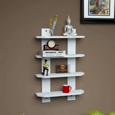 Picture of  Meraj Furniture  double patti cut shelf Wall Shelf  (Number of Shelves - 4) Wall Decor Items for Living Room/Wooden Wall Shelf for Home//Wall Decor/Wall Decoration/Decor Items/House Decoration