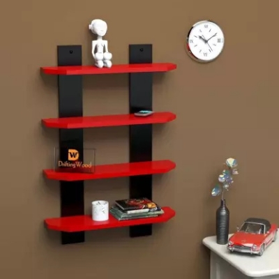 Picture of  Meraj Furniture  double patti cut shelf Wall Shelf  (Number of Shelves - 4) Wall Decor Items for Living Room/Wooden Wall Shelf for Home//Wall Decor/Wall Decoration/Decor Items/House Decoration