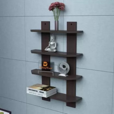 Picture of  Meraj Furniture  double patti cut shelf Wall Shelf  (Number of Shelves - 4) Wall Decor Items for Living Room/Wooden Wall Shelf for Home//Wall Decor/Wall Decoration/Decor Items/House Decoration