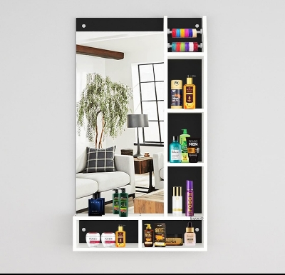 Picture of  Meraj Furniture  Wall Mount Dressing Table with Mirror and Open Shelves