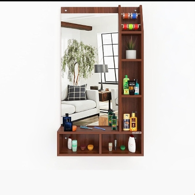 Picture of  Meraj Furniture  Wall Mount Dressing Table with Mirror and Open Shelves