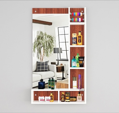 Picture of  Meraj Furniture  Wall Mount Dressing Table with Mirror and Open Shelves
