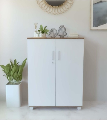 Picture of  Meraj Furniture Engineering wood 2 Door Multipurpose Cabinet/Bookshelf/Organiser/Cupboard/Almira/Side Cabinet/Book Cabinet/ Home Decor/ Furniture