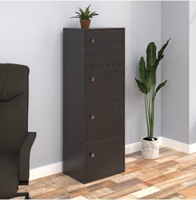 Picture of  Meraj Furniture Engineered Wood 4 Shelf Book Case | Book Cabinet with 4 Level Storage | Bookrack