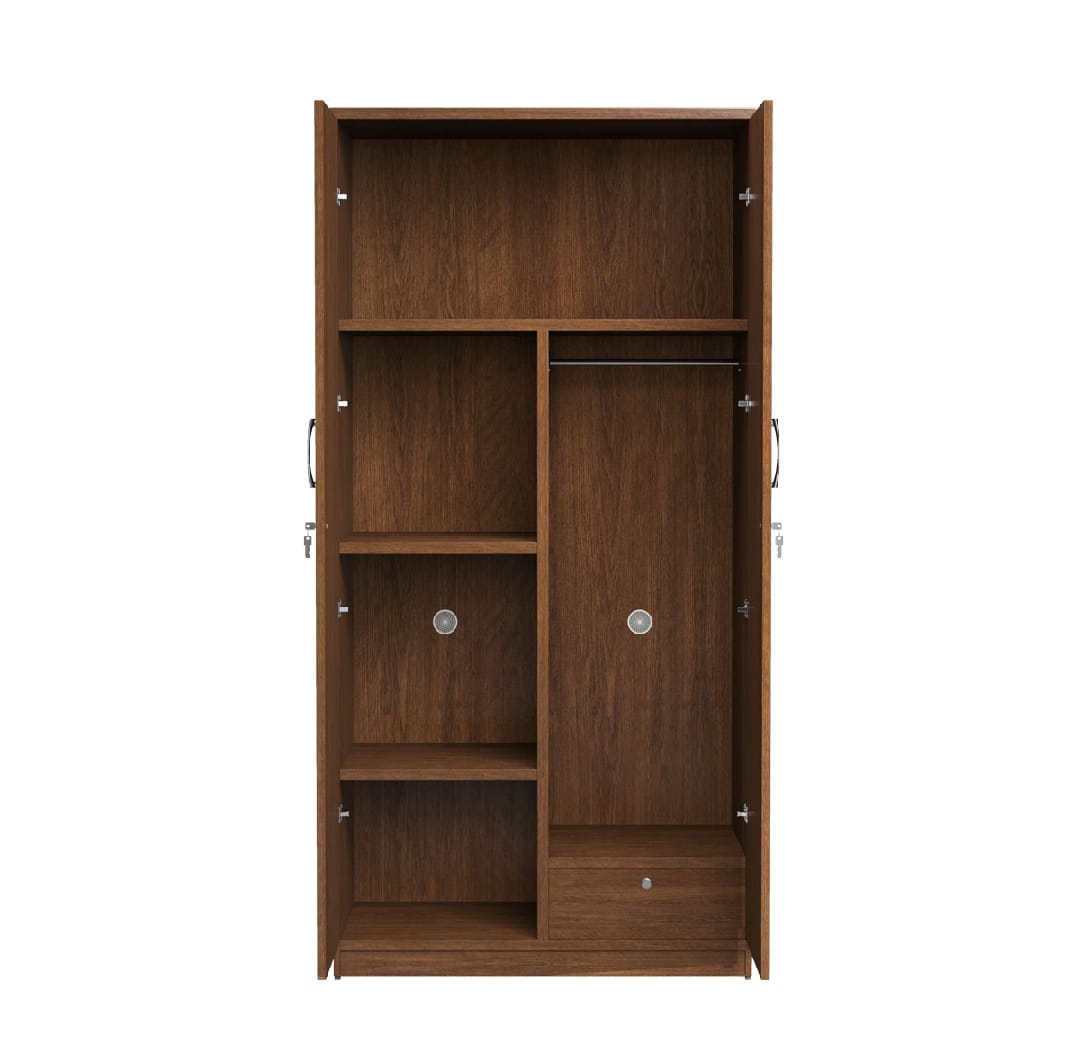 Picture of Meraj Furniture Nifty Niche - Modern 2 Doors Almirah CNC Design with Inner Storage Shelves by Meraj Furniture & Decor - Modern and Trendy