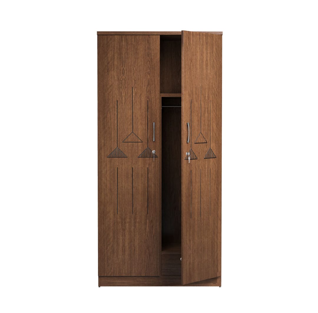 Picture of Meraj Furniture Nifty Niche - Modern 2 Doors Almirah CNC Design with Inner Storage Shelves by Meraj Furniture & Decor - Modern and Trendy