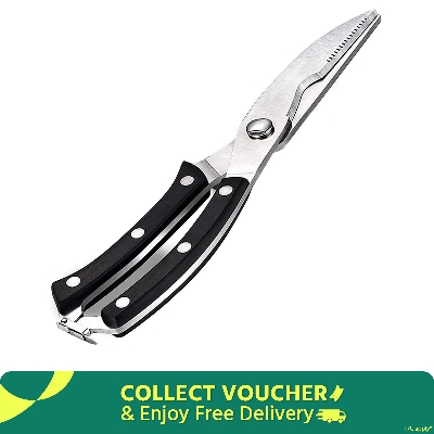 Picture of Poultry Shears - Come-Apart Kitchen Scissors - Heavy-Duty Shears With Grip Handles For Poultry- Fish- Seafood- Herbs- And Meat - Wood Color