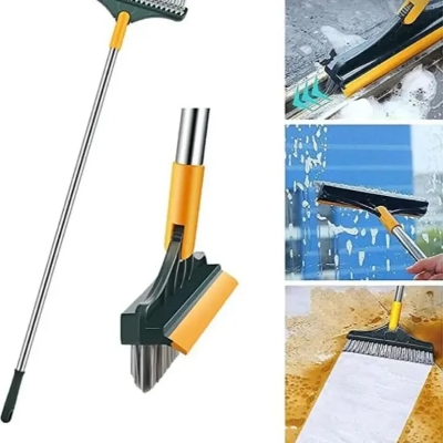 Picture of 2 in 1 Multipurpose Cleaning Mop(2 in 1 Bathroom Cleaning Brush Wiper Tiles Cleaning Bathroom Brush Floor Scrub Brush with Long Handle 120° Rotate Home Kitchen Bathroom Cleaning Brush Pack-1)