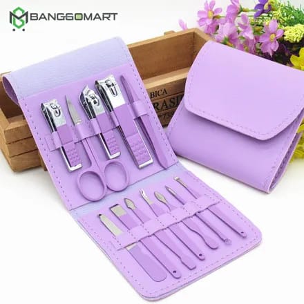 Picture of Nail Clippers Set, 16pcs Manicure & Pedicure Tools, Cutter Kit for men and women, with Leather Bag, Travel Grooming Kit for Facial, Cuticle and Nail Care