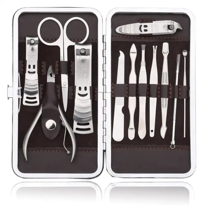 Picture of Steel Professional 12Pcs Tools Set Nail Clippers, Nail Scissors Grooming Kits, Nail Tools,
