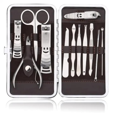 Picture of Steel Professional 12Pcs Tools Set Nail Clippers, Nail Scissors Grooming Kits, Nail Tools,