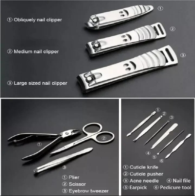 Picture of Steel Professional 12Pcs Tools Set Nail Clippers, Nail Scissors Grooming Kits, Nail Tools,
