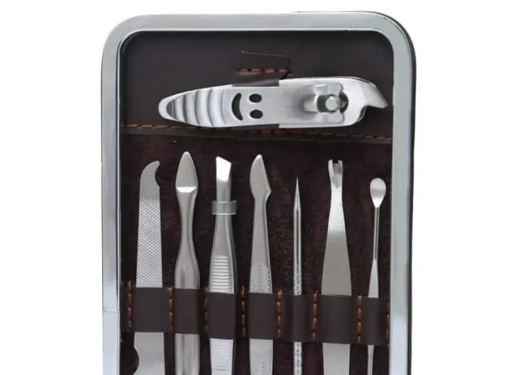 Picture of Steel Professional 12Pcs Tools Set Nail Clippers, Nail Scissors Grooming Kits, Nail Tools,