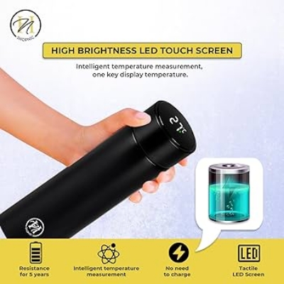 Picture of 500ml/600ml Thermos Stainless steel tumbler insulated water bottle cute coffee thermos cup LED Touch Display Temperature Vacuum Flasks Drinkware smart hot water bottle travel mug with extra battery gift