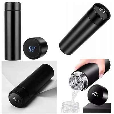 Picture of 500ml/600ml Thermos Stainless steel tumbler insulated water bottle cute coffee thermos cup LED Touch Display Temperature Vacuum Flasks Drinkware smart hot water bottle travel mug with extra battery gift