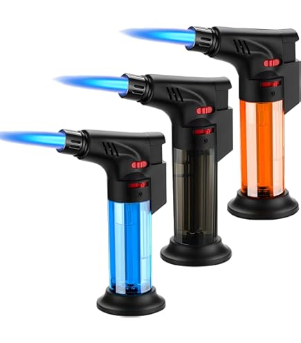 Picture of Rechargeable Butane Gas Torch Lighter Micro Torch 1300ºc Soldering Disinfector Burner Portable Torch High Capacity Torch for Barbecue and Cooking Multipurpose Windproof Flamer