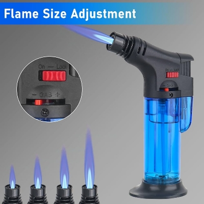 Picture of Rechargeable Butane Gas Torch Lighter Micro Torch 1300ºc Soldering Disinfector Burner Portable Torch High Capacity Torch for Barbecue and Cooking Multipurpose Windproof Flamer