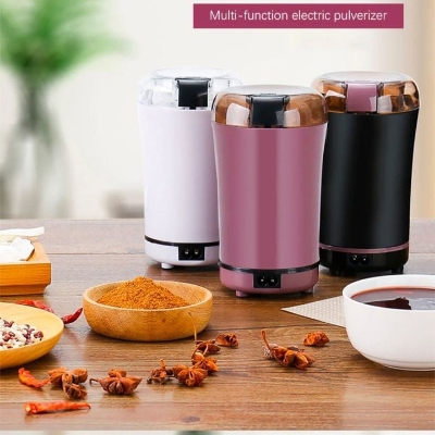 Picture of Mini Electric Coffee Grinder Coffee Grain Beans Spices Nuts Powder Mill Home Kitchen Salt Pepper
