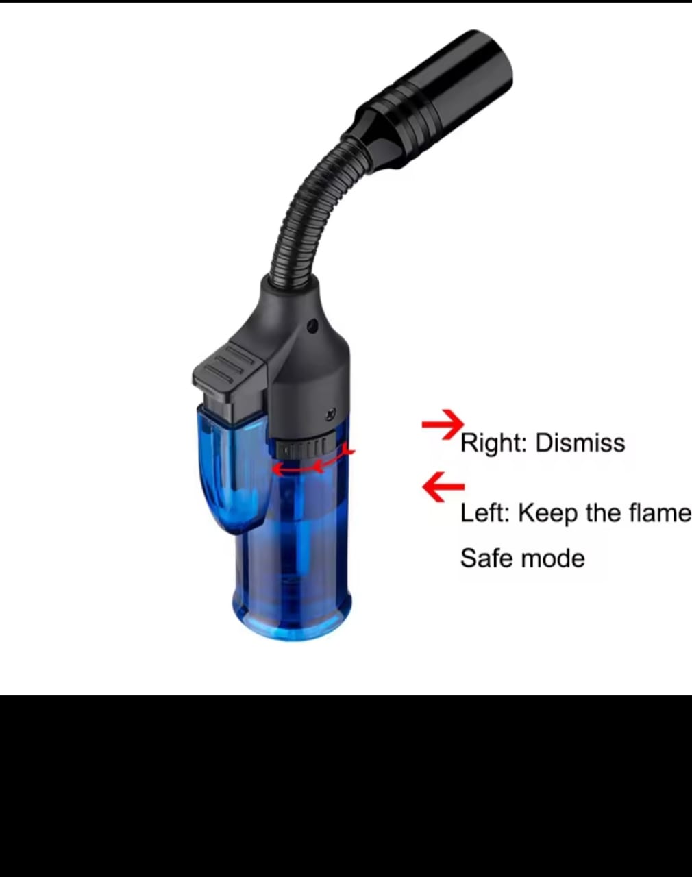 Picture of 360 Degree Hose Torch Lighter Gas Jet Lighter Refillable Butane Lighter Adjustable Flame size Men's Gadget
