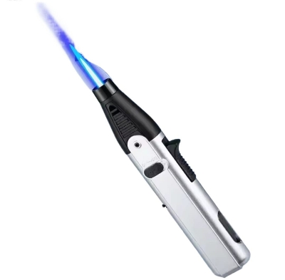Picture of Lighter Torch Lighter with Adjustable Jet Flame Windproof Butane Refillable Gas Candle Grill BBQ Fireworks Fireplace Tool