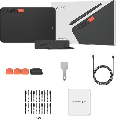 Picture of VEIKK Voila L Graphic Tablet 10x6 Inch Drawing Tablet With 4 DIY Keyboard Pen Tablet Support Android Windows MacOS