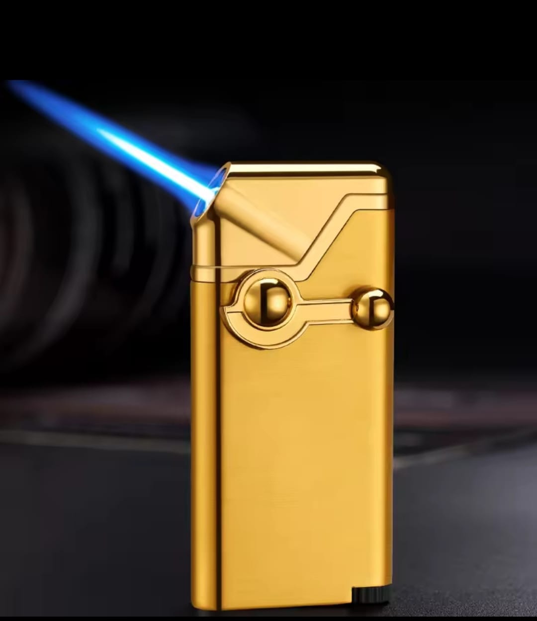 Picture of Creative Rocker Blue Flame Jet Torch Butane Gas Lighter Oblique Fire Pipe Special Smoking Accessories Gadgets For Men