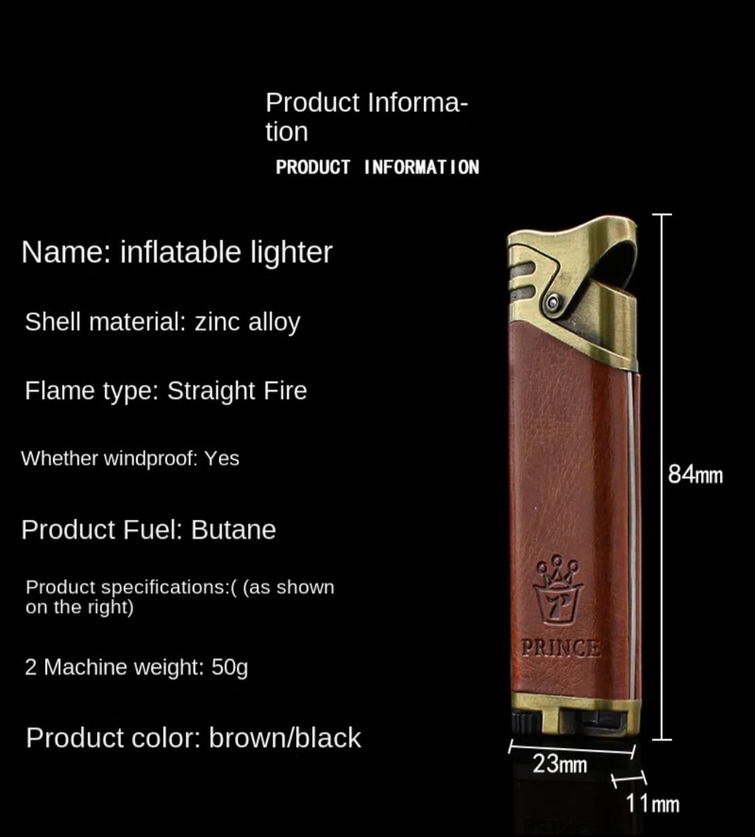 Picture of Lighters Metal Body With Leathers Creative Refillable Windproof Gas Lighters