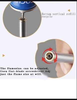 Picture of Metal Long Sanding Wheel Butane Gas Open Flame gas Lighter