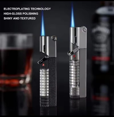 Picture of Torch Jet Lighter with Visible Gas, Lockable Flame, Windproof Lighters, Unique Gifts