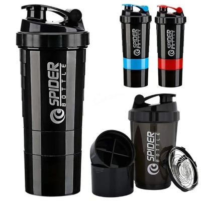Picture of Water Bottle  Cups Sports Cup Portable 500ml Removable Three Protein Powders