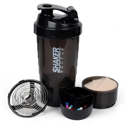 Picture of Water Bottle  Cups Sports Cup Portable 500ml Removable Three Protein Powders