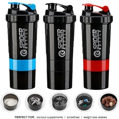 Picture of Water Bottle  Cups Sports Cup Portable 500ml Removable Three Protein Powders
