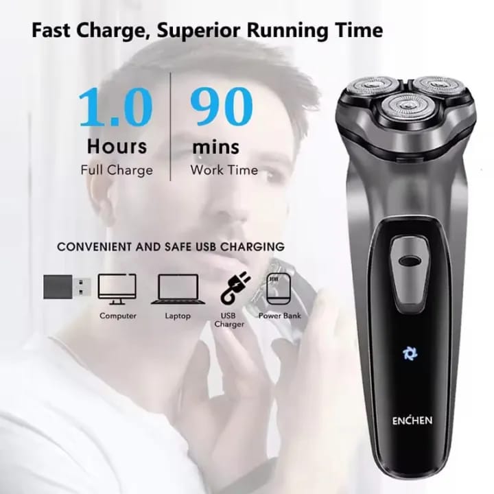Picture of Electric Shaver Razor Men Type-C Rechargeable Shaving Beard Machine Intelligent Control Travel Lock 100% Ne