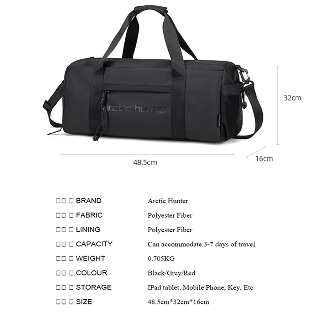 Picture of Arctic Hunter LX00537 Tough Men Waterproof Anti-Theft Duffel Bag Gym Bag