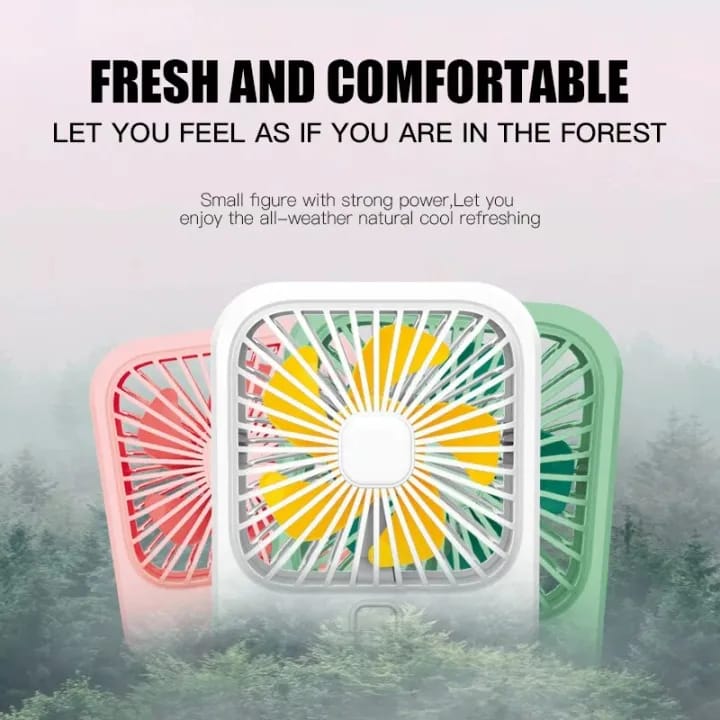 Picture of Ultra-thin Mini Foldable Fan Handheld USB Rechargeable Desktop Fan Small Table Fan 3 Speed Adjustable For Homeheld Bedroom