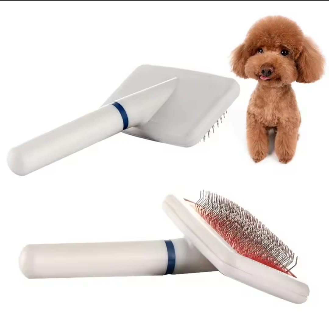 Picture of Pet Hair Removal Comb Pet Hair Comb Trimmer Plastic Handle Stainless Steel Needle Comb