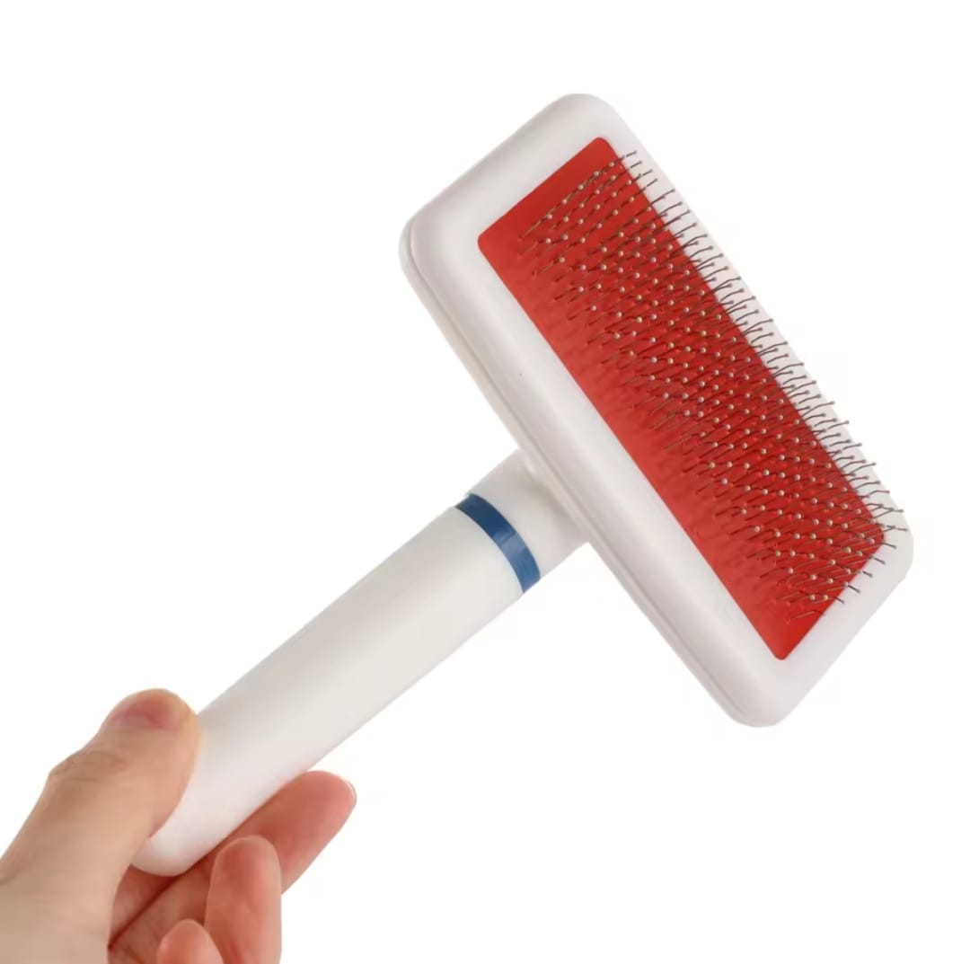 Picture of Pet Hair Removal Comb Pet Hair Comb Trimmer Plastic Handle Stainless Steel Needle Comb