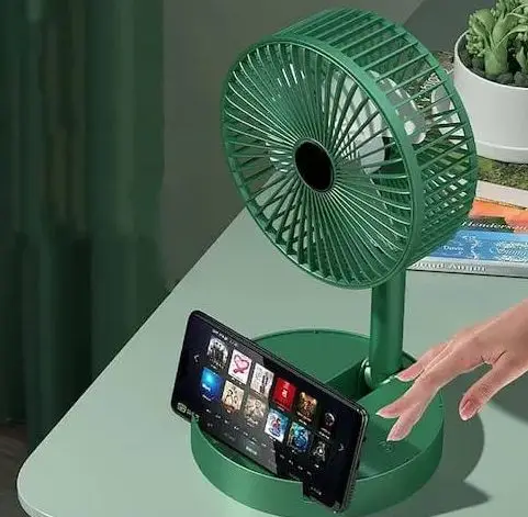 Picture of Usb Foldable Rechargeable Telescopic Mini Desktop Air Fan 3 In 1 Camping Portable Battery Fan