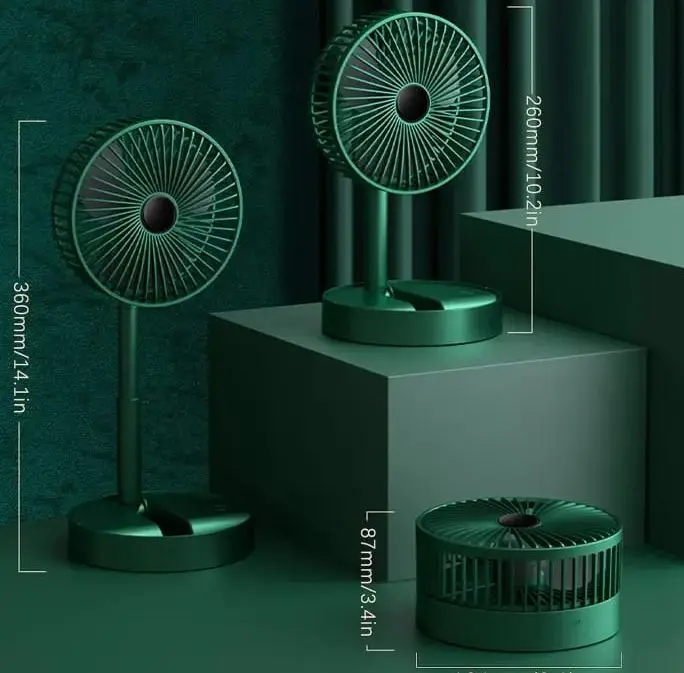 Picture of Usb Foldable Rechargeable Telescopic Mini Desktop Air Fan 3 In 1 Camping Portable Battery Fan