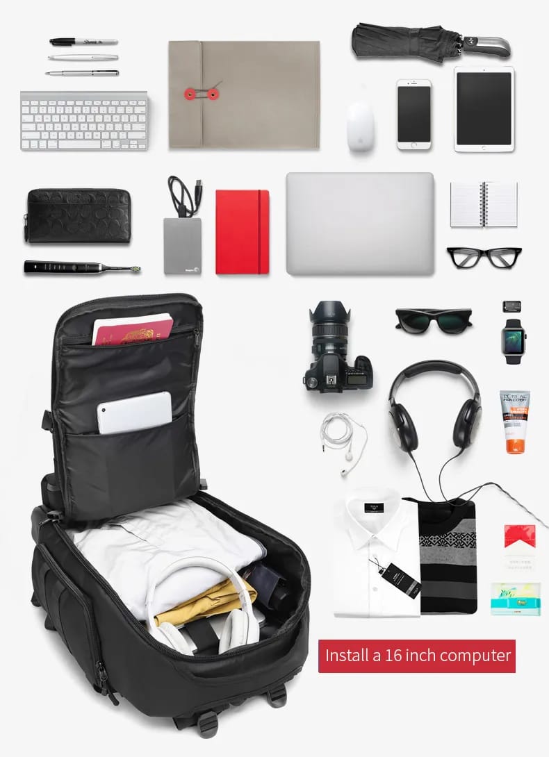 Picture of Ozuko 9386 Multi Pocket Hiking Travel Backpack