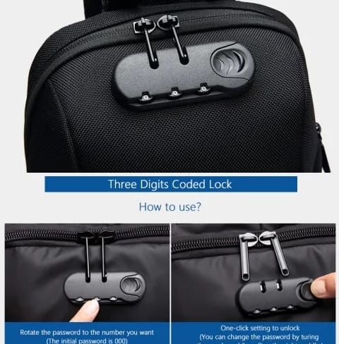 Picture of OZUKO 9223L Chest Bag Multifunction Crossbody Bag for Men