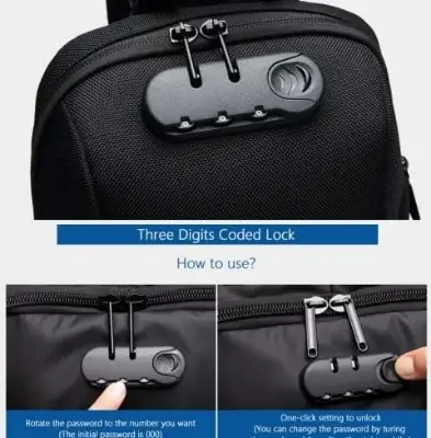 Picture of OZUKO 9223L Chest Bag Multifunction Crossbody Bag for Men