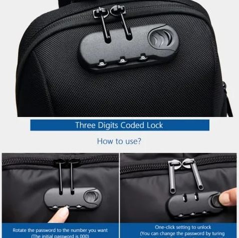 Picture of OZUKO 9223L Chest Bag Multifunction Crossbody Bag for Men