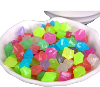 Picture of 100 Pcs Radium Plastic Stones Pieces Colorful Luminous Glowing Pebbles, Glow in the dark magic luminous glowing stone
