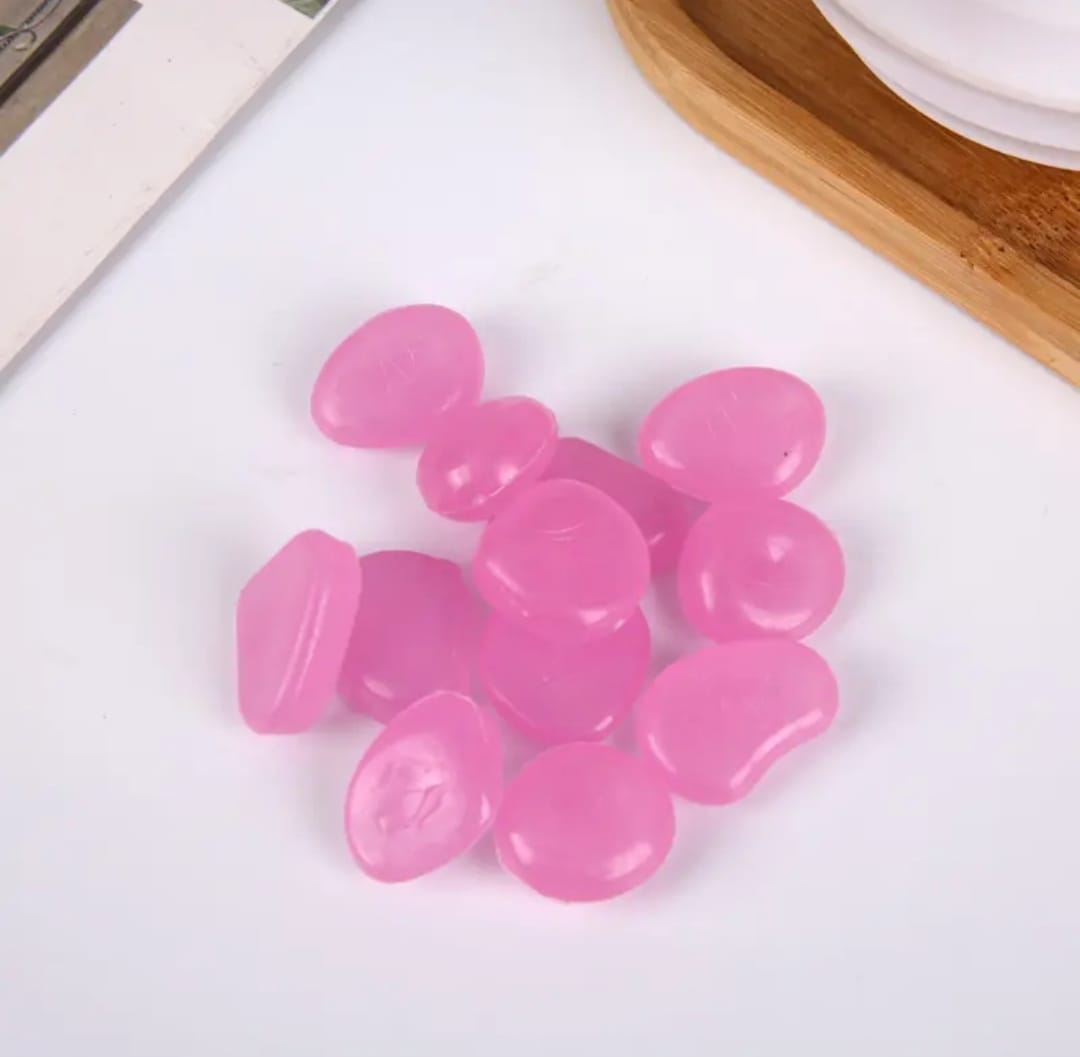 Picture of 100 Pcs Radium Plastic Stones Pieces Colorful Luminous Glowing Pebbles, Glow in the dark magic luminous glowing stone