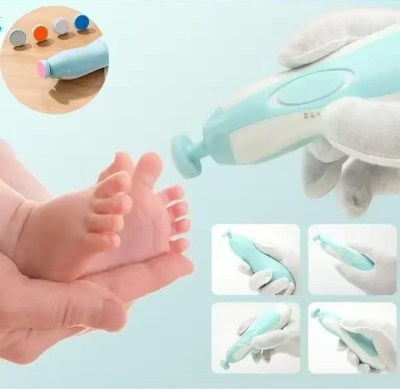 Picture of Kids Baby Nail Trimmer Electric Baby Manicure Pedicure Nail Clippers Cutter Scissors Care Set New Born Kids' safety nail clipper