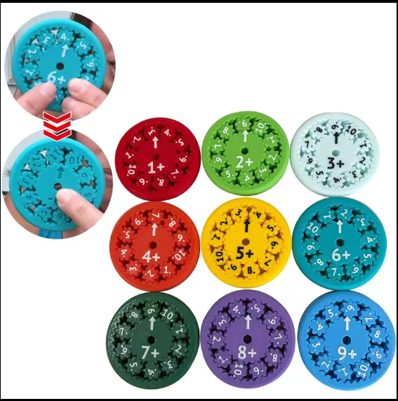 Picture of Math Learning Spinner Math Fidget Spinner Set for Learning Addition Subtraction Multiplication Division Educational Toy for Kids Math Manipulatives Teaching Aid Classroom Math Gadget