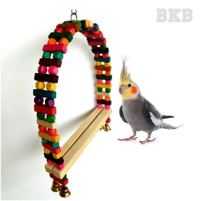 Picture of Birds Swing for Cage Accessory Perch Bird Toy for Budgies, Cockatiel, Parrot, Java, Finch, Canary and Other Small Birds